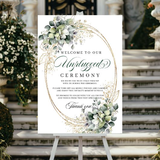 Poster Panneau de mariage de cérémonie débranchée Feuilla