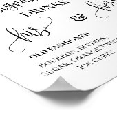 Poster Panneau de mariage de cocktails de signature de co (Coin)