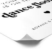 Poster Panneau de mariage de danse fun rétro gras (Coin)