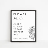 Poster Panneau de Mariage de la barre de fleurs de script