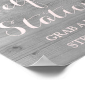 Poster Panneau de mariage de la station de selfie Bois aq (Coin)