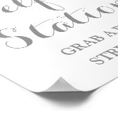 Poster Panneau de mariage de la station de selfie Fleurs  (Coin)