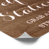 Poster Panneau de mariage de la station Selfie rose aquar (Coin)