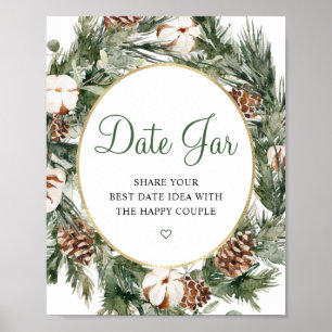 Poster Panneau de mariage de Noces de pin d'hiver