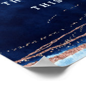 Poster Panneau de Mariage de Photobooth Or Rose Bleu Saph (Coin)