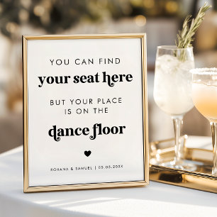Poster Panneau de mariage de piste de danse drôle de scri