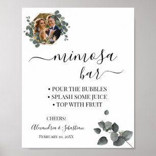 Poster Panneau de Mariage de Salon de Mimosa de Verdure d