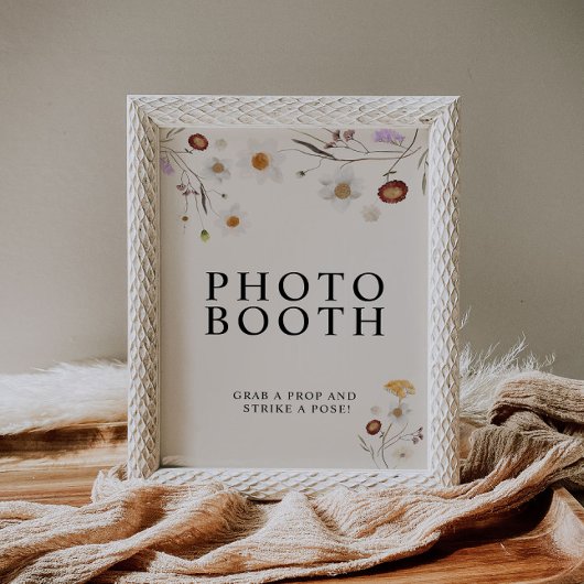 Poster Panneau de mariage de stand photo Boho Wildflower