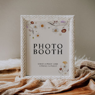 Poster Panneau de mariage de stand photo de fleurs sauvag