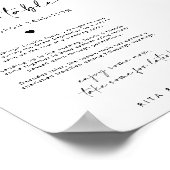 Poster Panneau de mariage de table de biscuits minimalist (Coin)