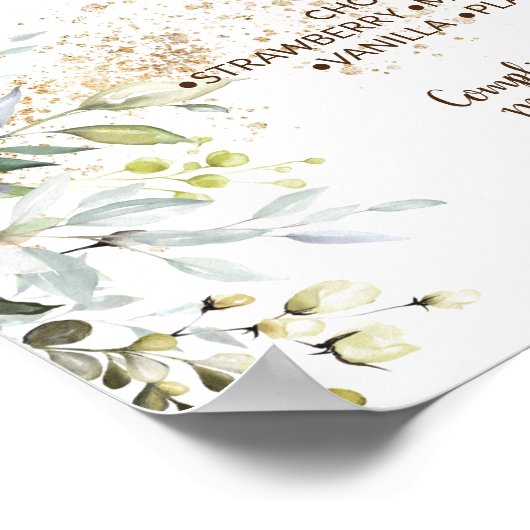 Poster Panneau de mariage de table de douceurs de bar de  (Coin)