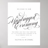 Poster Panneau de mariage débranché écriture élégante mod (Devant)