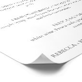 Poster Panneau de mariage des boissons à signature simple (Coin)