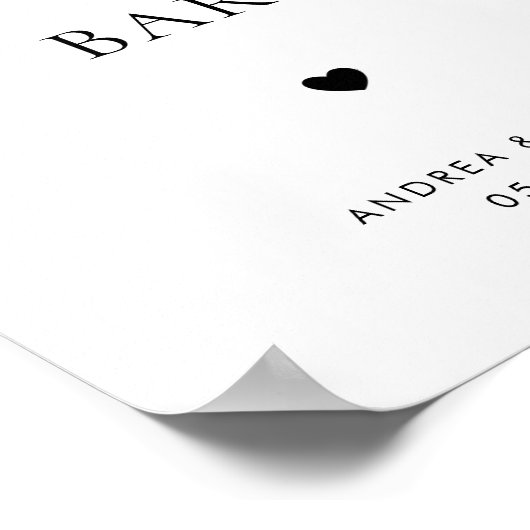 Poster Panneau de mariage d'hiver Heart Script Hot Cocoa  (Coin)