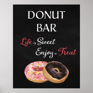 Poster Panneau de mariage Donut Bar - La vie est douce