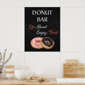 Poster Panneau de mariage Donut Bar - La vie est douce (Cuisine)
