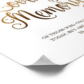 Poster Panneau de mariage doré pour en souvenir affectueu (Coin)