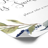 Poster Panneau de mariage doux de verdure d'automne (Coin)
