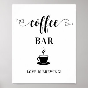 Poster Panneau de mariage du bar à café
