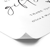 Poster Panneau de mariage écriture manuscrite moderne Car (Coin)