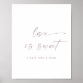 Poster Panneau de mariage écriture moderne rose gold Love (Devant)