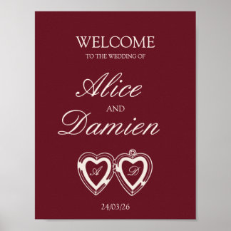Poster Panneau de mariage élégant à l'ancienne