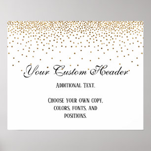 Poster Panneau de mariage élégant 'Confettis dorés' à fai