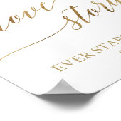 Poster Panneau de mariage élégant en calligraphie dorée a (Coin)