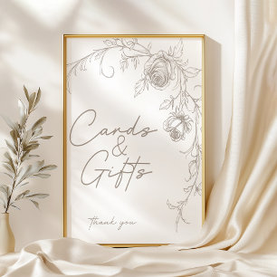 Poster Panneau de mariage élégant et rétro sépia pour car