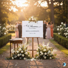 Poster Panneau de mariage élégant minimaliste horizontal