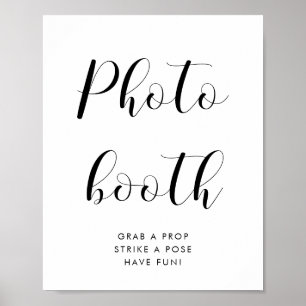 Poster Panneau de mariage élégant noir et blanc pour phot
