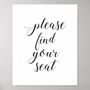 Poster Panneau de mariage élégant Veuillez trouver votre
