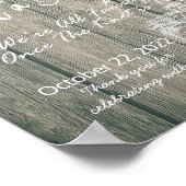 Poster Panneau de mariage en bois 'Choisissez un siège et (Coin)