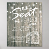 Poster Panneau de mariage en bois 'Choisissez un siège et (Devant)