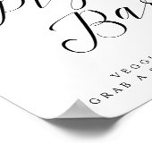 Poster Panneau de mariage en calligraphie chic pour bar à (Coin)