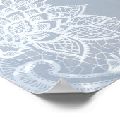 Poster Panneau de mariage en dentelle florale grise pouss (Coin)
