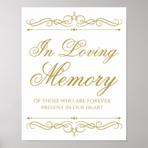 Poster Panneau de mariage en mémoire aimante Calligraphie