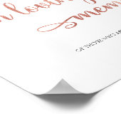 Poster Panneau de mariage en or rose à la mémoire affectu (Coin)