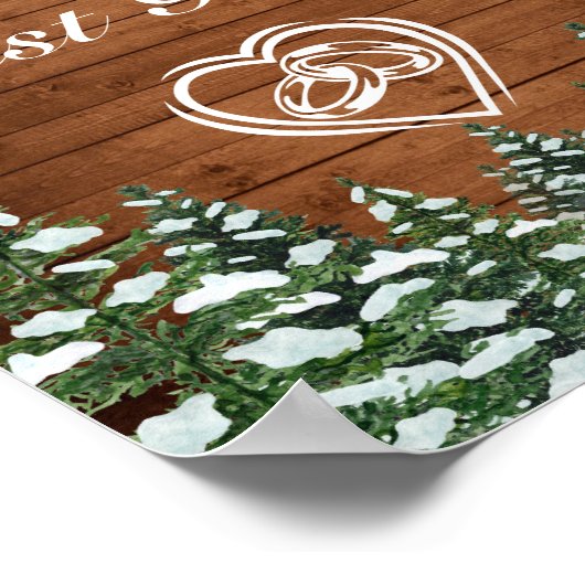 Poster Panneau de mariage en pin de campagne et bois enne (Coin)