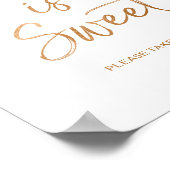 Poster Panneau de mariage en rose gold stylé 'L'amour est (Coin)