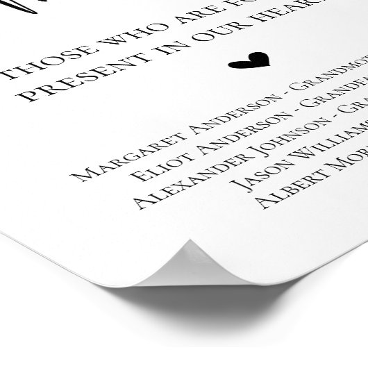 Poster Panneau de mariage en souvenir aimant (Coin)