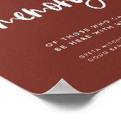 Poster Panneau de mariage en terracotta moderne en souven (Coin)