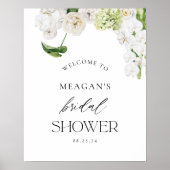 Poster Panneau de mariage estival floral verdure élégant (Devant)