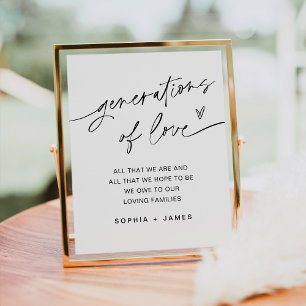 Poster Panneau de mariage EVERLEIGH Générations d'Amour