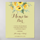 Poster Panneau de mariage Fleurs de tournesol de verdure (Devant)