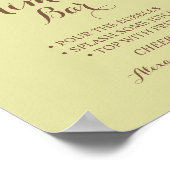 Poster Panneau de mariage Fleurs de tournesol Verdure Bar (Coin)