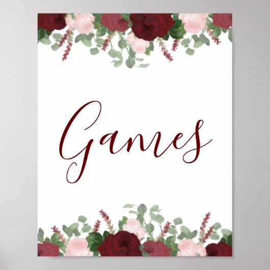 Poster Panneau de Mariage Fleurs Roses et Rouille de Bour (Devant)
