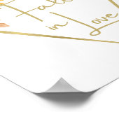 Poster Panneau de mariage floral automnal moderne tombe a (Coin)