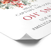 Poster Panneau de mariage Floral Marsala Rouge Profond Oh (Coin)