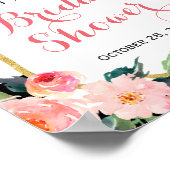 Poster Panneau de Mariage Floral Noir à Rayures Moderne (Coin)